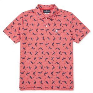 Psycho Bunny kids XL Red Polo Shirt With Navy Polo Player Print